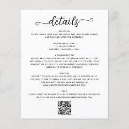 Tarjeta de gabinete de detalles del boda