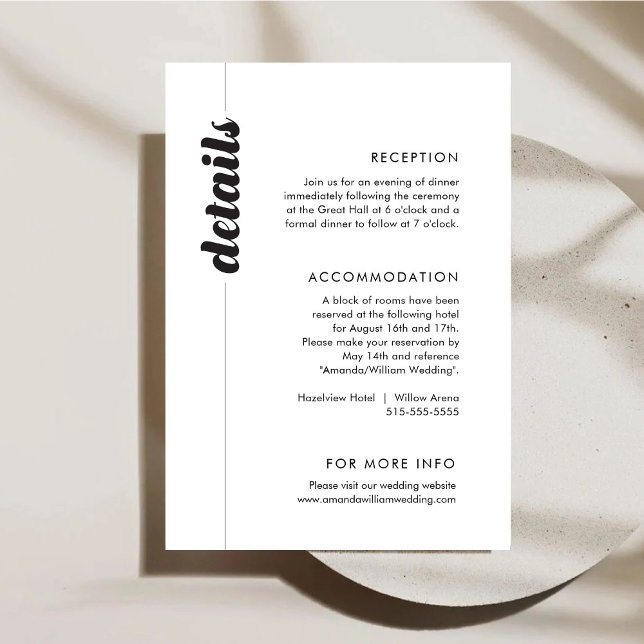 Tarjeta de gabinete de detalles del Boda de tipogr (Subido por el creador)