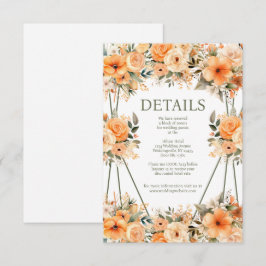 Tarjeta de gabinete de detalles del Boda de verano