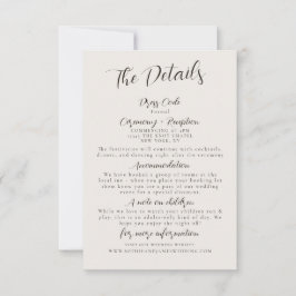 Tarjeta de gabinete de detalles del Boda minimalis
