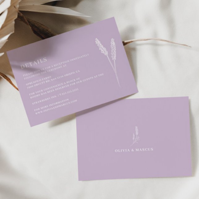 Tarjeta de gabinete de detalles del Boda Minimalis (Details Card Front/Back)