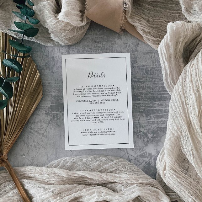 Tarjeta de gabinete de detalles del Boda minimalis (Subido por el creador)