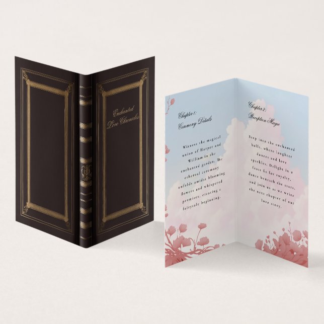 Tarjeta de gabinete de detalles del libro de amor (Interior y exterior)