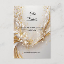 Tarjeta de gabinete de detalles florales de oro bl