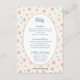 Tarjeta de gabinete de detalles florales rosadas p