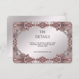 Tarjeta de gabinete de detalles ornamentales rosad