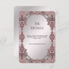 Tarjeta de gabinete de detalles ornamentales rosad