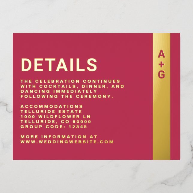 Tarjeta de gabinete de detalles rosa brillante (Anverso)