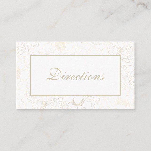 Tarjeta de gabinete de dirección de Boda floral do (Anverso)