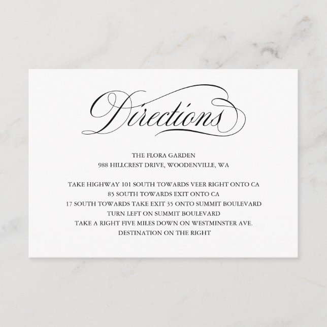 Tarjeta de gabinete de direcciones Boda de guiones (Anverso)