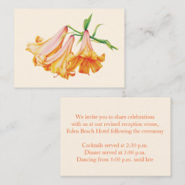 Tarjeta de gabinete de información de flor de boda