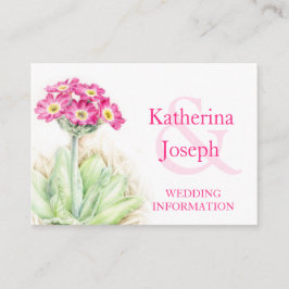 Tarjeta de gabinete de información del boda de art