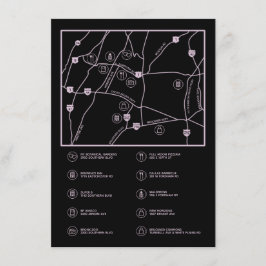 Tarjeta de gabinete de mapa de boda personalizada 