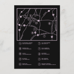 Tarjeta de gabinete de mapa de boda personalizada 