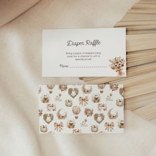 Tarjeta de gabinete de Raffle de Diaper Floral de  (Cozy in Bloom Diaper Raffle Enclosure Card)
