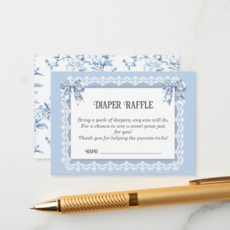 Tarjeta de gabinete de Raffle de Diaper francés de