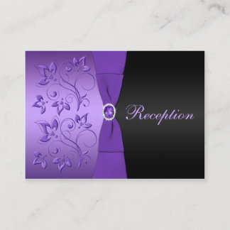 Tarjeta de gabinete de recepción con flores morada