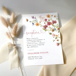 Tarjeta de gabinete de recepción de boda de flores