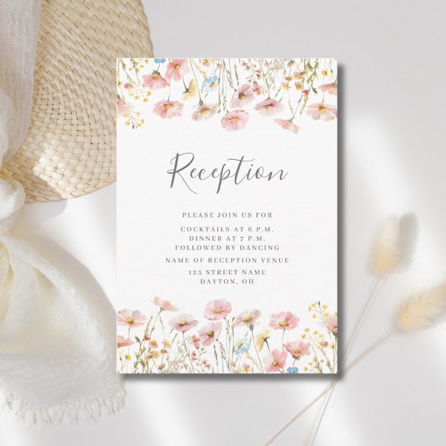 Tarjeta de gabinete de recepción de boda de flores (Subido por el creador)