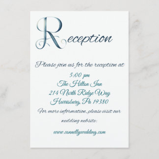 Tarjeta de gabinete de recepción de boda R grande 