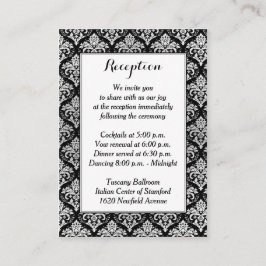 Tarjeta de gabinete de recepción de Damasco blanco