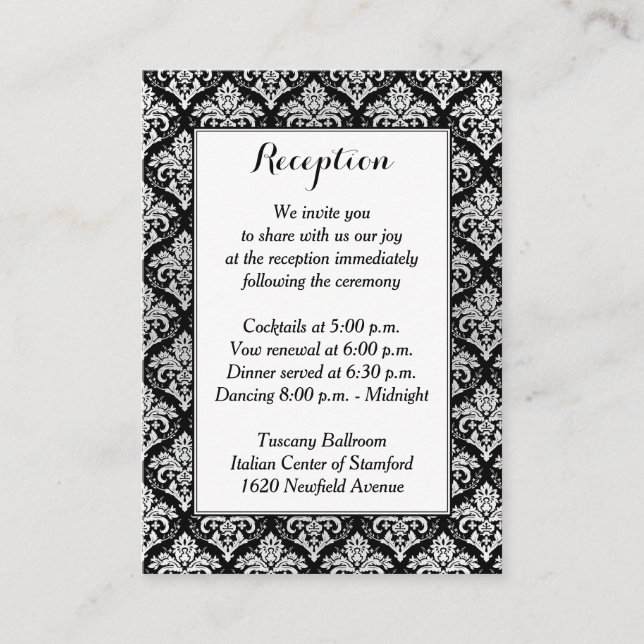 Tarjeta de gabinete de recepción de Damasco blanco (Anverso)