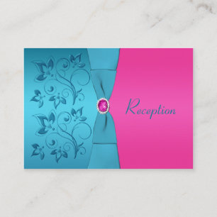 Tarjeta de gabinete de recepción de Fuchsia y Turq