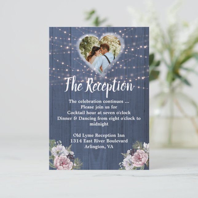 Tarjeta de gabinete de recepción de matrimonio con (Anverso de pie)