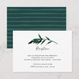 Tarjeta de gabinete de recepción de palma acuarela