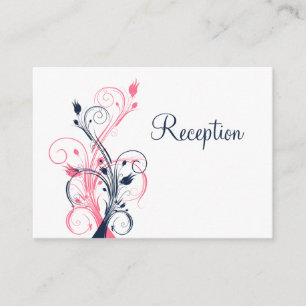 Tarjeta de gabinete de recepción floral blanca ros
