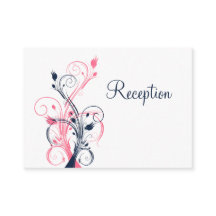 Tarjeta de gabinete de recepción floral blanca ros