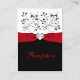 Tarjeta de gabinete de recepción floral roja blanc
