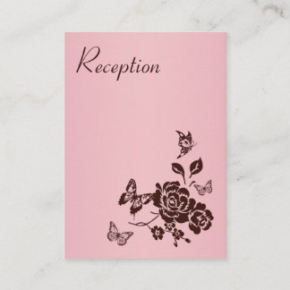 Tarjeta de gabinete de recepción floral rosa y mar