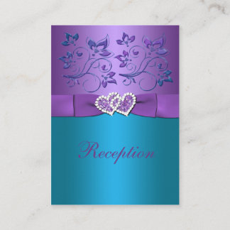 Tarjeta de gabinete de recepción Purple Verde azul