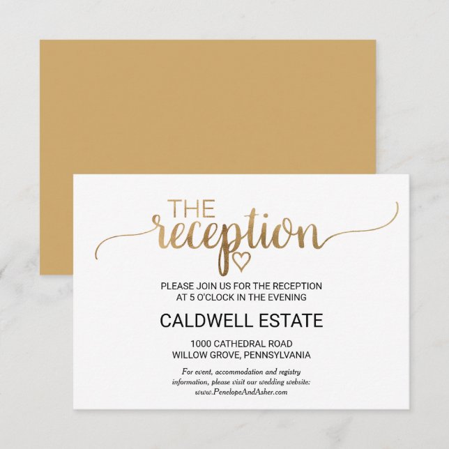 Tarjeta de gabinete de recepción simple de caligra (Anverso / Reverso)