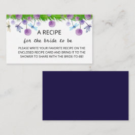 Tarjeta de gabinete de receta morada floral