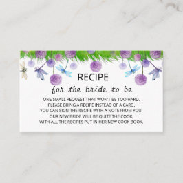 Tarjeta de gabinete de receta morada floral