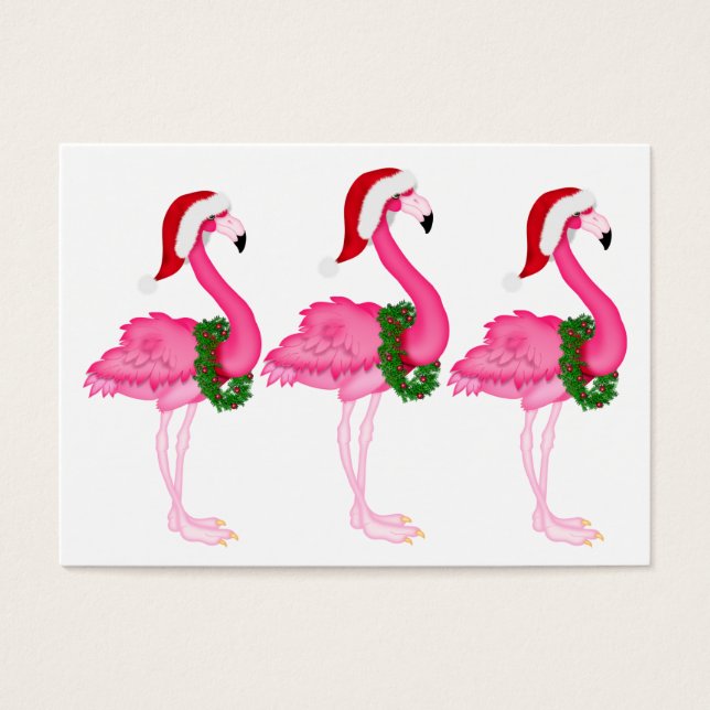 Tarjeta de gabinete de regalo de flamenco / etique (Frente)