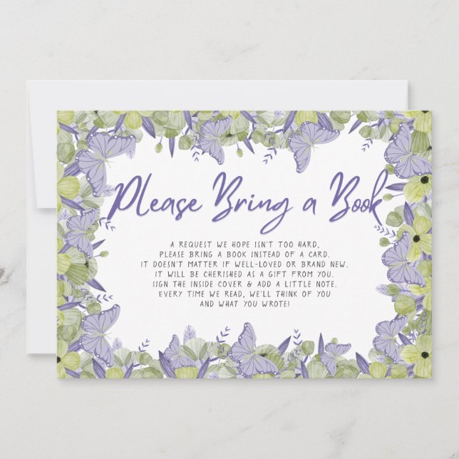 Tarjeta de gabinete de solicitud de libro de Baby  (Anverso)