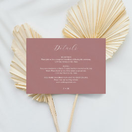 Tarjeta de gabinete del boda de caligrafía rosa tu