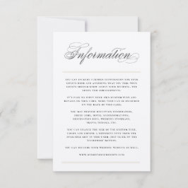 Tarjeta de gabinete del Boda de información de bar