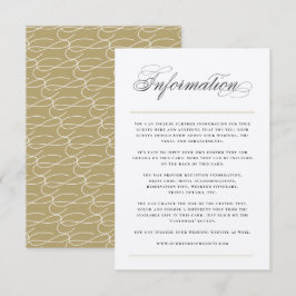 Tarjeta de gabinete del Boda de información de bar