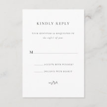 Tarjeta de gabinete del Boda RSVP Kindly Reply