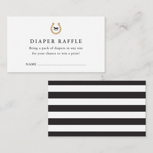 Tarjeta de gabinete Derby Baby Shower Diaper Raffl (Anverso / Reverso)
