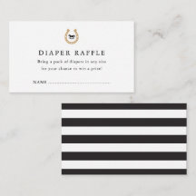Tarjeta de gabinete Derby Baby Shower Diaper Raffl