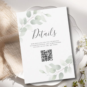 Tarjeta de gabinete detallada de Boda de código QR