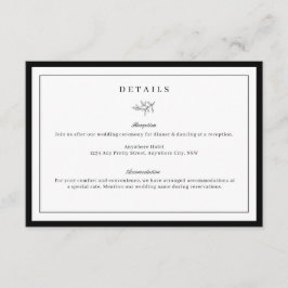 Tarjeta de gabinete detallada de Boda de hoja mini