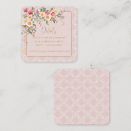 Tarjeta de gabinete detallada de Boda floral de Ru