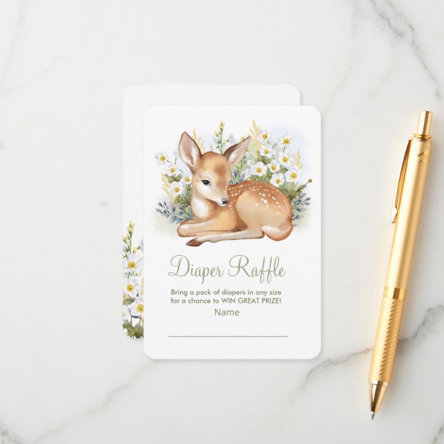 Tarjeta de Gabinete Diaper Raffle para ducha de be (Anverso/Reverso In Situ)