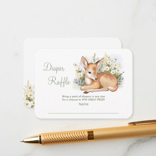 Tarjeta de Gabinete Diaper Raffle para ducha de be (Anverso/Reverso In Situ)